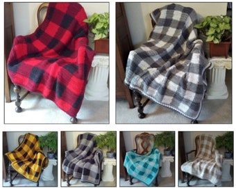 Crochet Blanket Pattern, Passion for Plaid Blanket, Bliss Blankets, Buffalo Plaid Afghan Pattern, Crochet Throw Pattern
