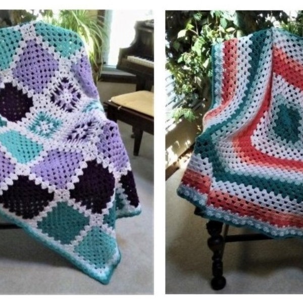 Crochet Granny Stitch Blanket Pattern, For the Love of Granny Blanket, Crochet Afghan Pattern, Granny Stitch Blanket, Granny Squares Blanket
