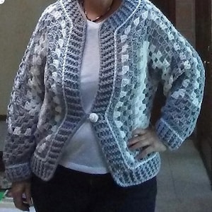 Crochet Granny Square Pattern, Granny Stitch Cardigan,  Hexagon Cardigan Pattern, Granny Square Pattern