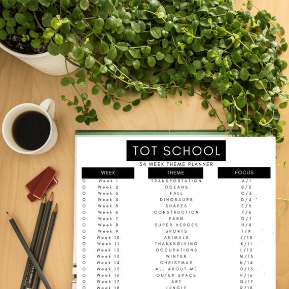 Tot School Planner Printable Weekly Theme Checklist | Etsy