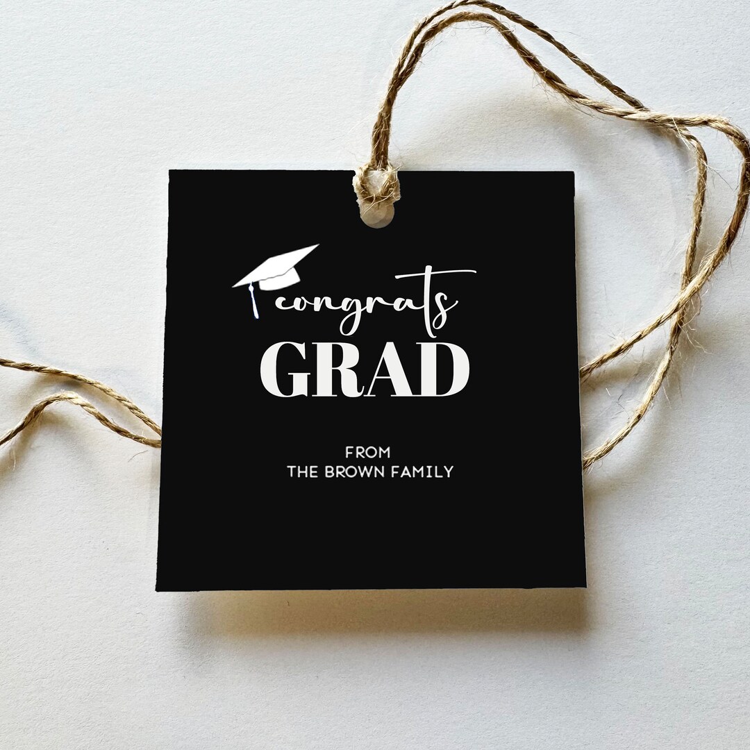2024 Grad Gift Tags Personalized Graduation Favor Tags Editable ...