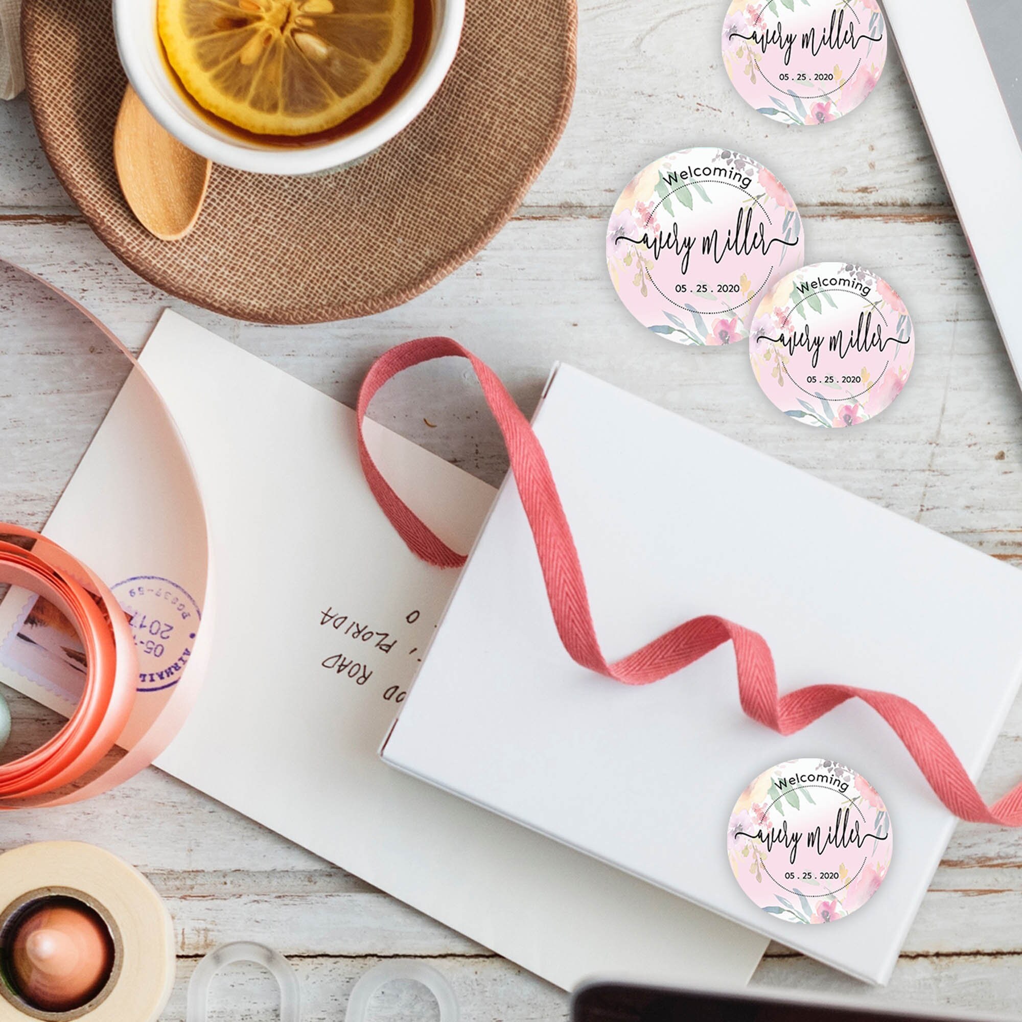 Custom Birth Announcement Stickers, Birth Stats Labels, Customized ...