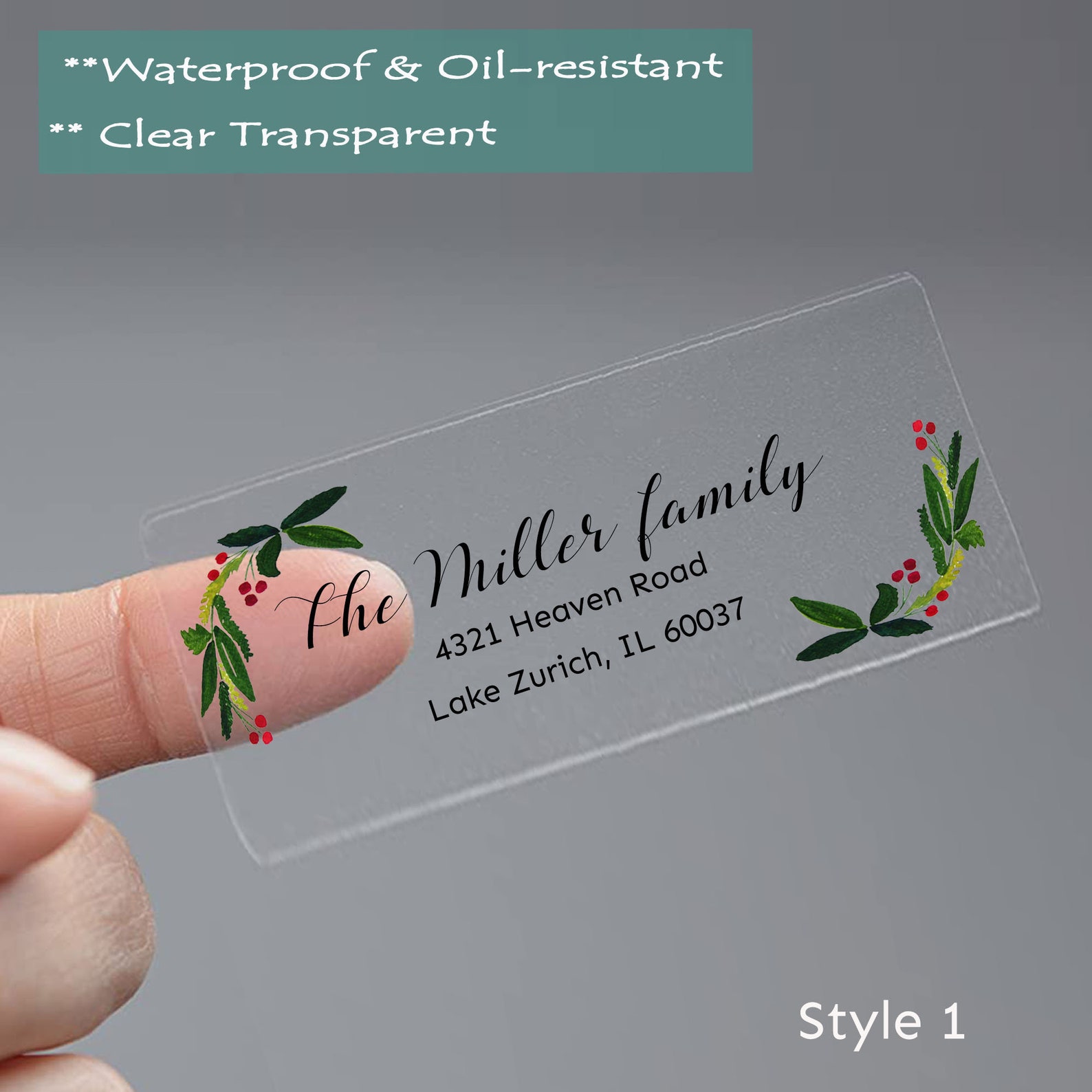 Christmas Address Labels, Christmas Return Stickers, Custom Holiday