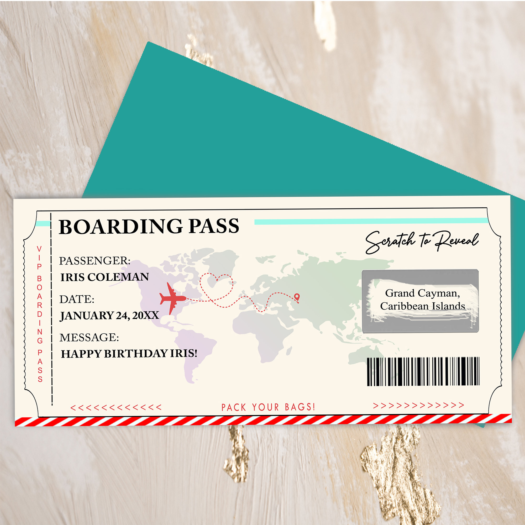 Personalized Boarding Pass , Custom Surprise Trip Announcement