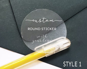 Custom Clear Round Stickers Personalized Circle Labels | Etsy