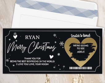 Surprise Reveal Concert Ticket, Custom Surprise Christmas Announcement Card, Personalized Experience Card, Scratch off ticket Gift