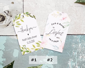 12 Custom calligraphy  gift tags, Personalized custom lettering Baby shower favor, bridal party tags, Holiday gift tag set