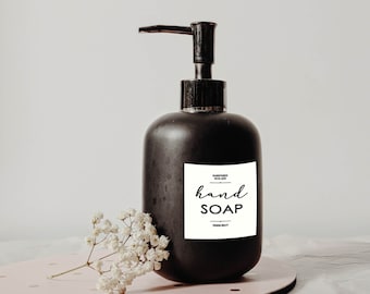 Minimalist Hand Soap Labels, Modern dish soap, Hand lotion stickers, Waterproof labels, Kitchen Organization Sticker