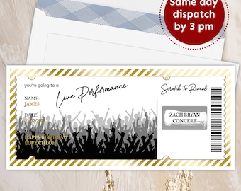 Surprise Reveal Concert Ticket, Custom Surprise Christmas Announcement Card, Personalized Experience Card, Scratch off ticket Gift