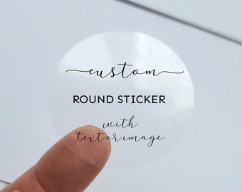 Custom Clear Round Stickers , Personalized Circle labels, Customized transparent logo seals, Business Round sticker,  clear address labels