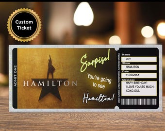 Custom Broadway Ticket Gift, Surprise Reveal Event Ticket – Personalized Theater Keepsake for Broadway Fans