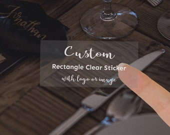 Custom Clear Stickers , Personalized rectangular labels, Customized transparent logo seals, Business sticker, clear address labels