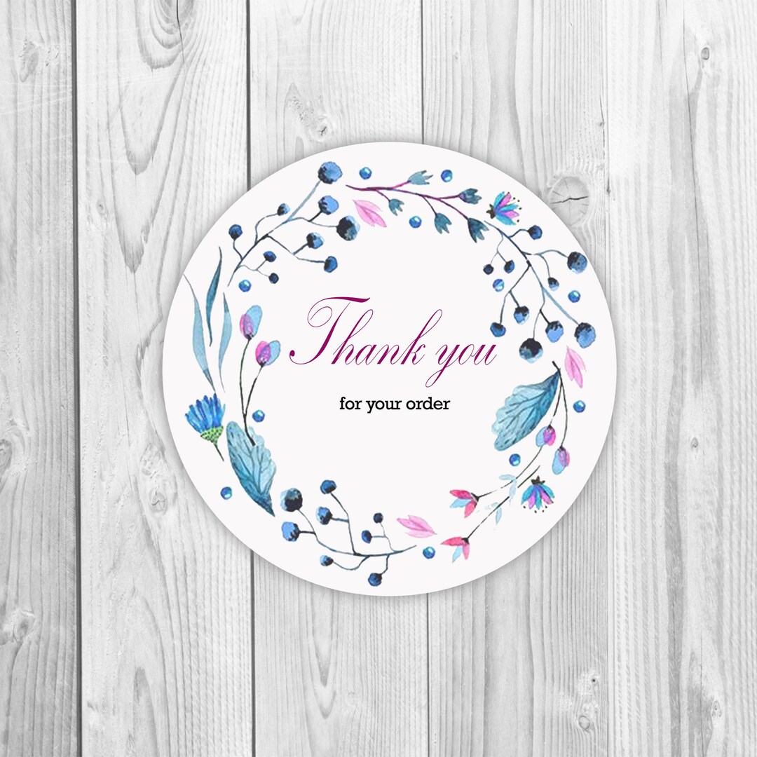 Round Thank You Labels, Custom Circle Stickers, Personalized Thank You ...