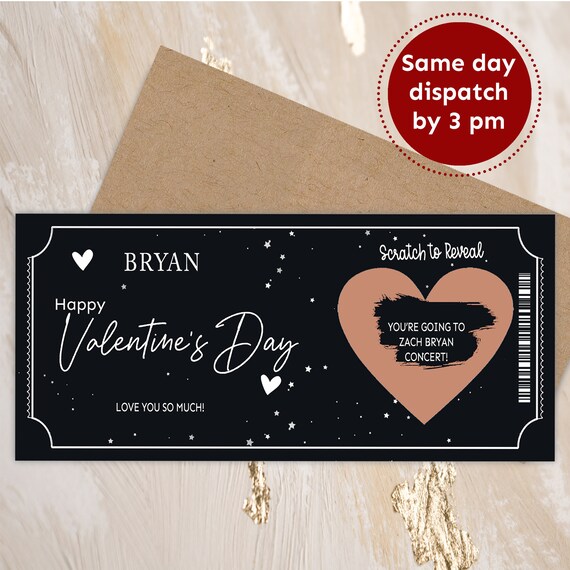 Surprise Trip Reveal, Custom boarding pass, Holiday Vacation Card, Personalized Experience Card, Scratch off  Fake Concert ticket Gift