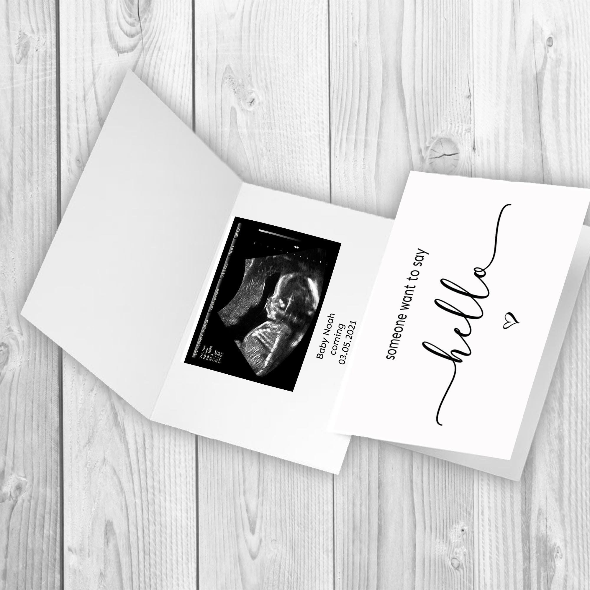 Pregnancy Announcement Card Baby Announcement Card Pregnancy Etsy