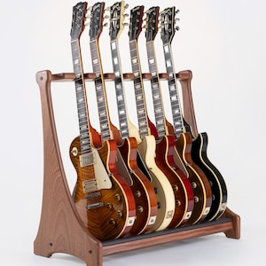 BERGFELS Bergstand 6 Guitars, guitar stand, solid wood and leather!