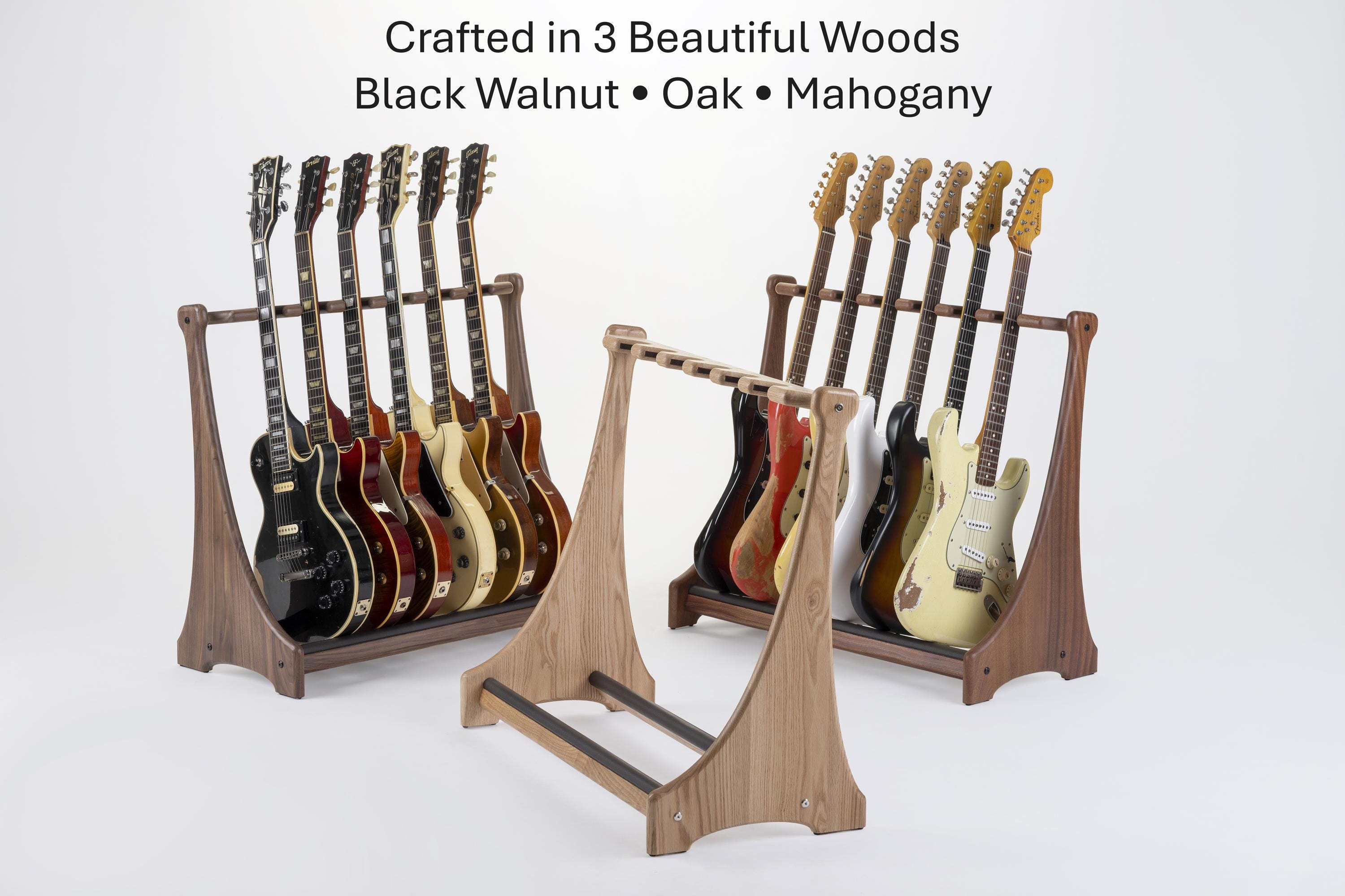 Ruach GS-2 Dual Bass, akoestische en elektrische houten gitaarstandaard - Cherry