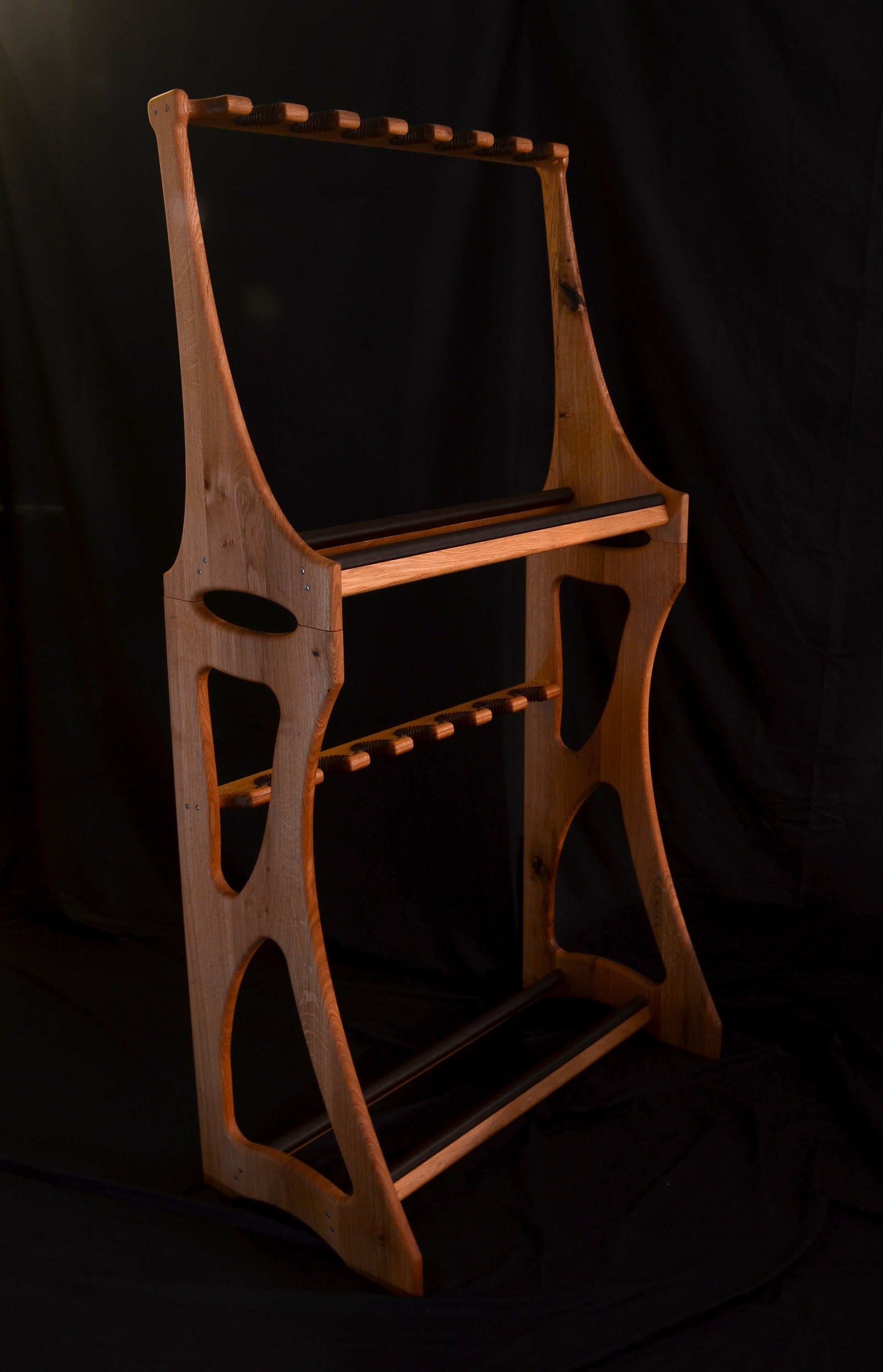 BERGFELS Bergstand 7 Guitar Stand, Solid Wood and Leather 