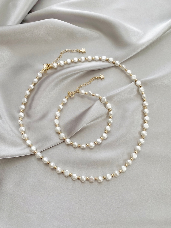 Adjustable Coin Pearl Set Genuine Natural Freshwater Pearl - Etsy