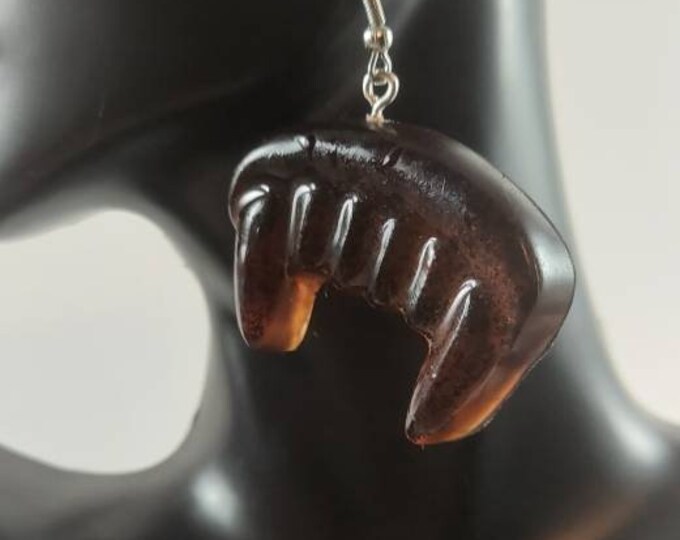 Black vampire fang earrings on ear wires