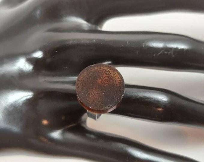 Chocolate sparkle circle statement ring, size 7