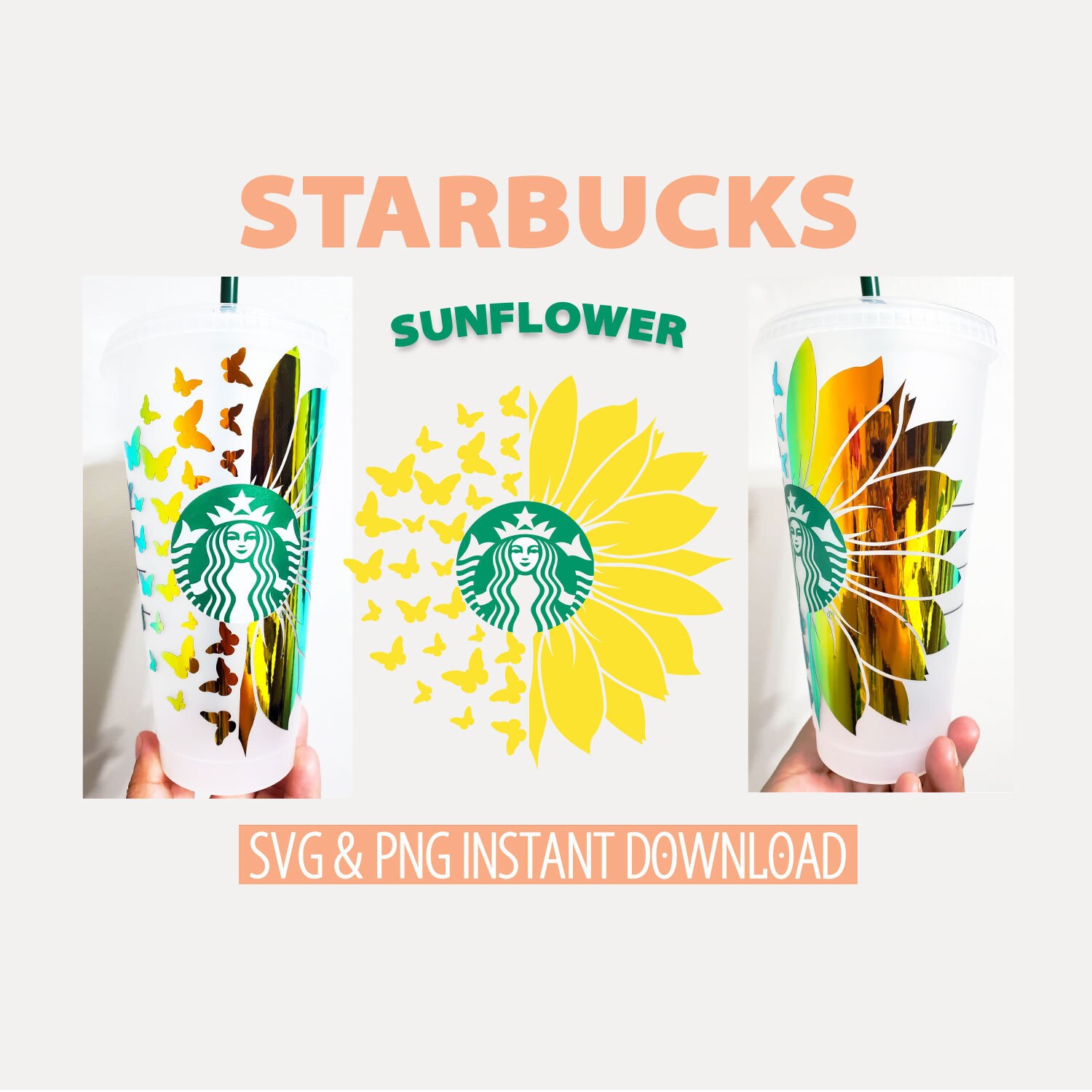 Free Free 222 Sunflower Butterfly Starbucks Svg SVG PNG EPS DXF File