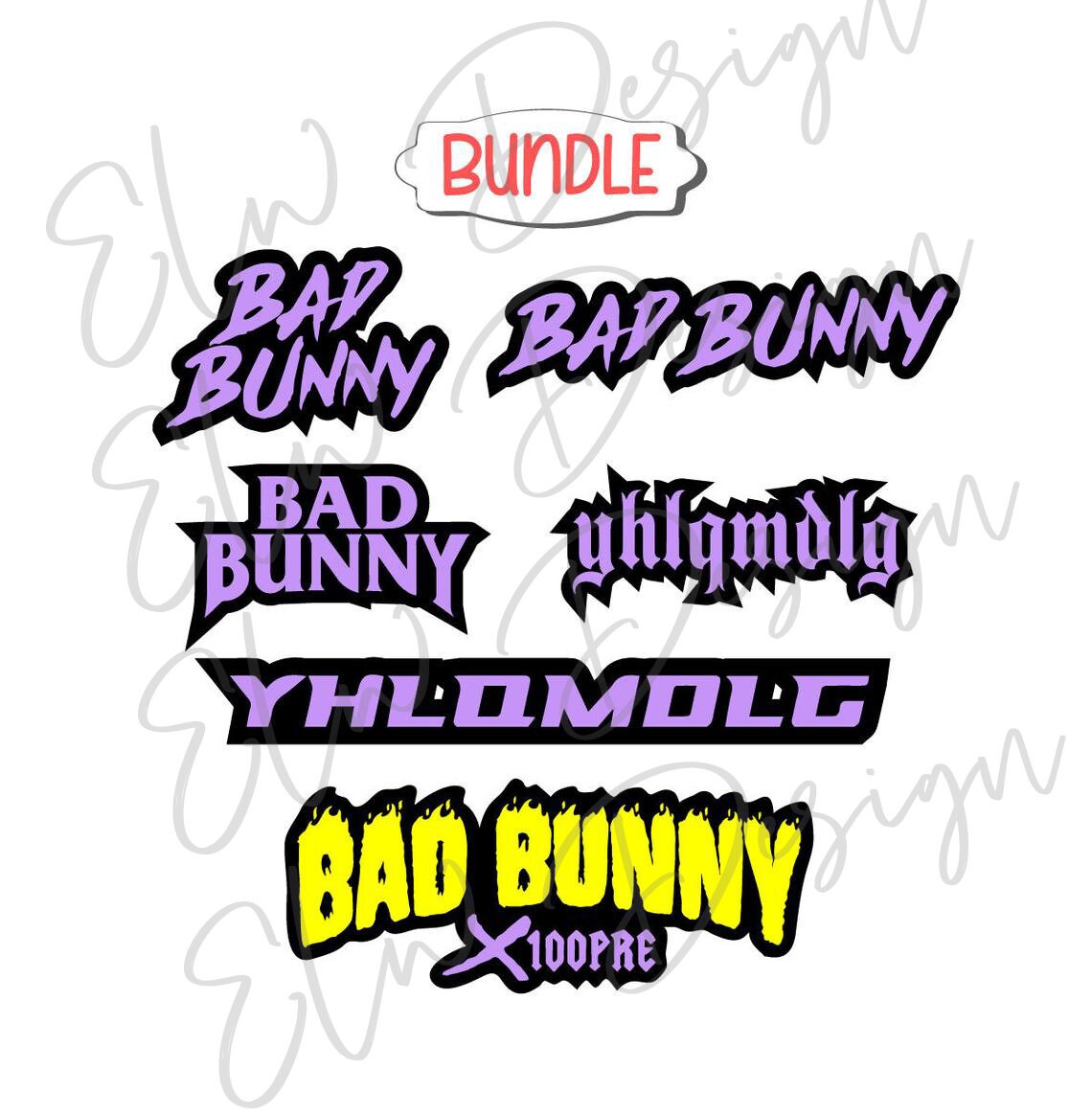 Download 2 Layers Bad Bunny Svg Cut File Bad Bunny Lettering Svg Etsy