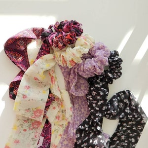 Long Scarf Scrunchie, Spring Summer Hair Accessories, Hair Scarf, 150 cm Long Scarf