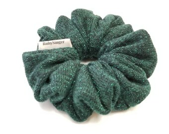 Coletero de punto verde, accesorio para el cabello acogedor