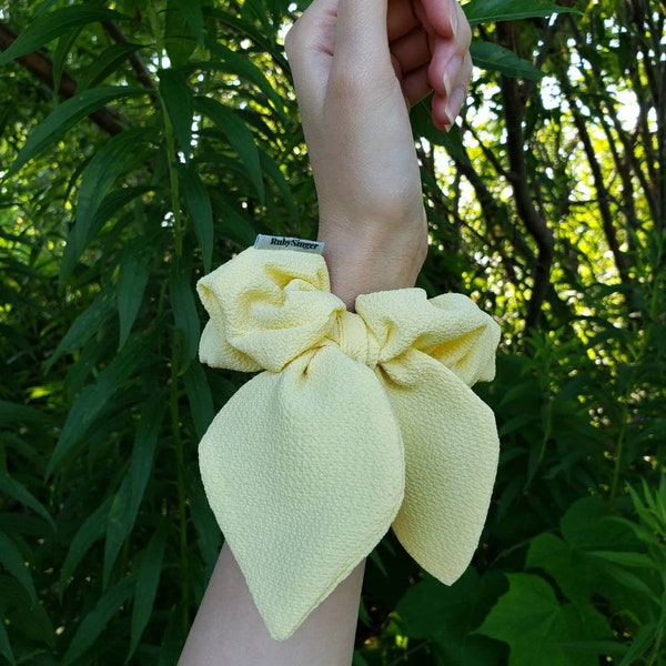 Bow Scrunchie, Accessoires d’arc mignons, Cadeau pour elle, Élastique pour cheveux épais, Grand Scrunchie