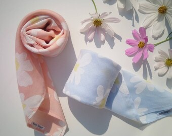 Sciarpa bandana per capelli in cotone floreale, ritorno a scuola