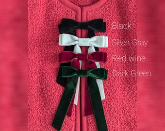 Pinza para el pelo con lazo largo de terciopelo