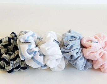 Coletero de punto suave a rayas, goma grande y esponjosa para el pelo