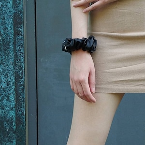 Black Faux Leather Scrunchie