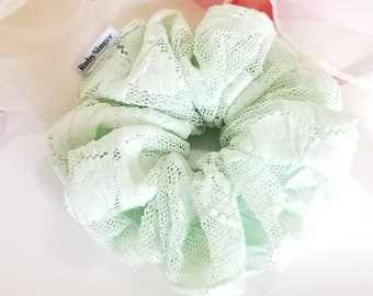 Scrunchie de encaje de menta, accesorios para el cabello, regalo para mamá