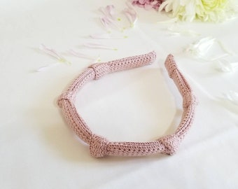 Small Knot Headband / White headband / Pink headband /Top knot Headband /Headbands for woman /Headband for all day /Small knot hairband