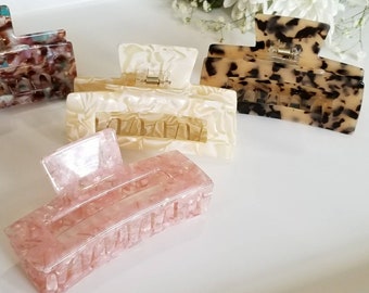 Pinza extragrande para pelo de tortuga, pinza rectangular francesa