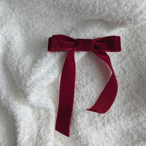 Velvet Long Bow Hair Clip