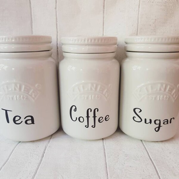 Tea Coffee Sugar Canisters Etsy UK