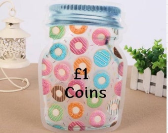 Donut money saving pouch jar style storage pouch