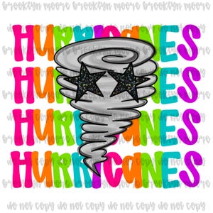 Mascote Preppy Neon Star-Eyed Hurricanes PNG