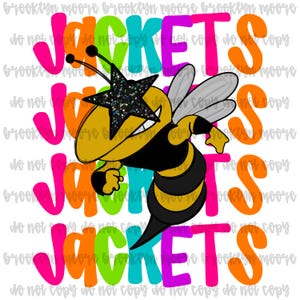 Preppy Neon Star-Eyed Jackets Mascot PNG