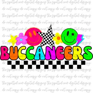 Bright & Colorful, Retro Buccaneers PNG