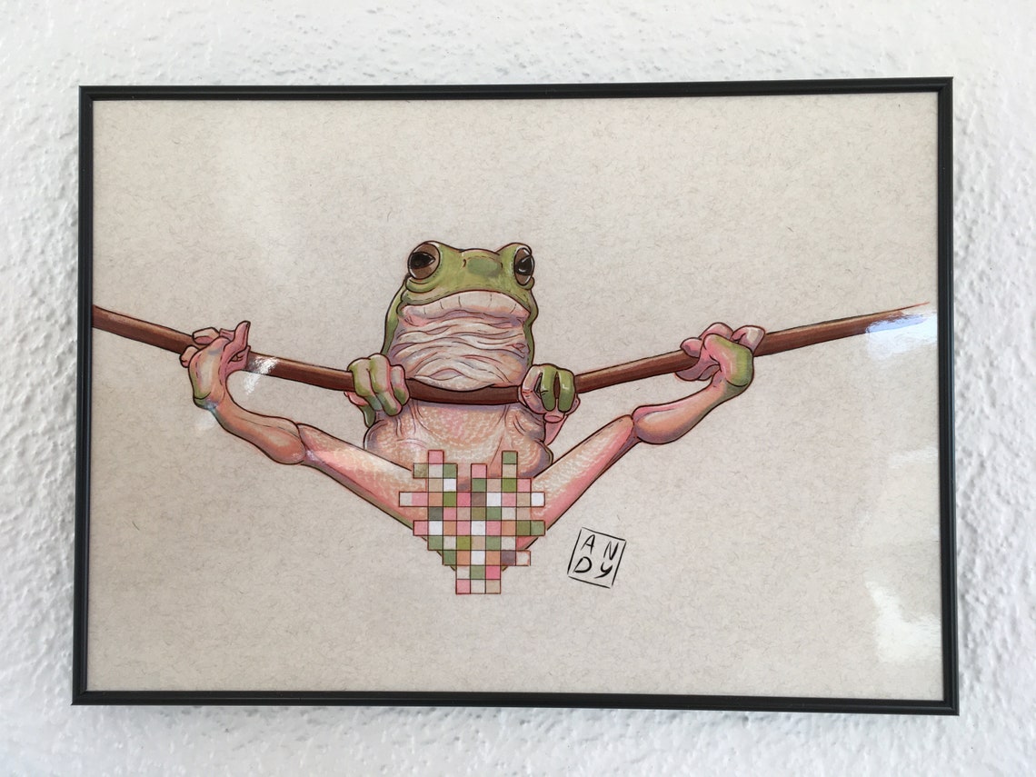 Frog Art Print Animal Prints Safari Living Room Jungle | Etsy