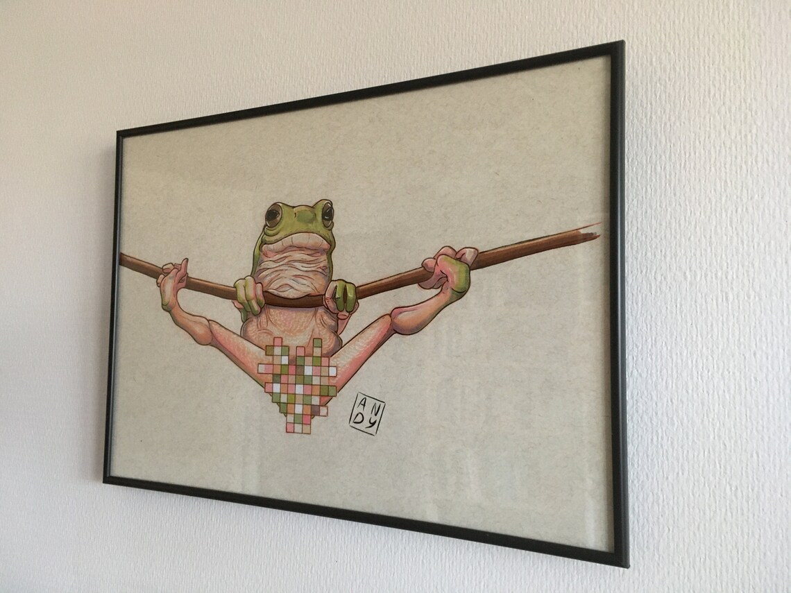 Frog Art Print Animal Prints Safari Living Room Jungle | Etsy