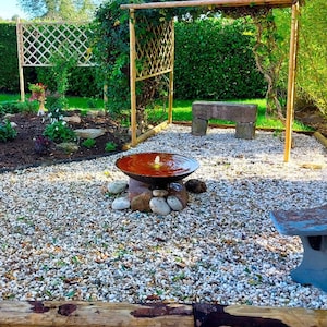 Fontaine design en véritable acier Corten massif avec pompe et éclairage blanc chaud image 4