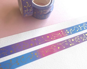 Zodiac Constellations Gold Foil Washi Tape