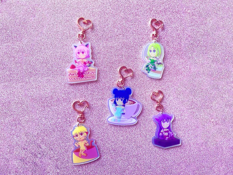 Tokyo Mew Mew Desserts Rainbow Acrylic Charm Keychain 2.5in