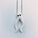 Cute Fresno Nightcrawler Cryptid Necklace! Handmade with silver chain 