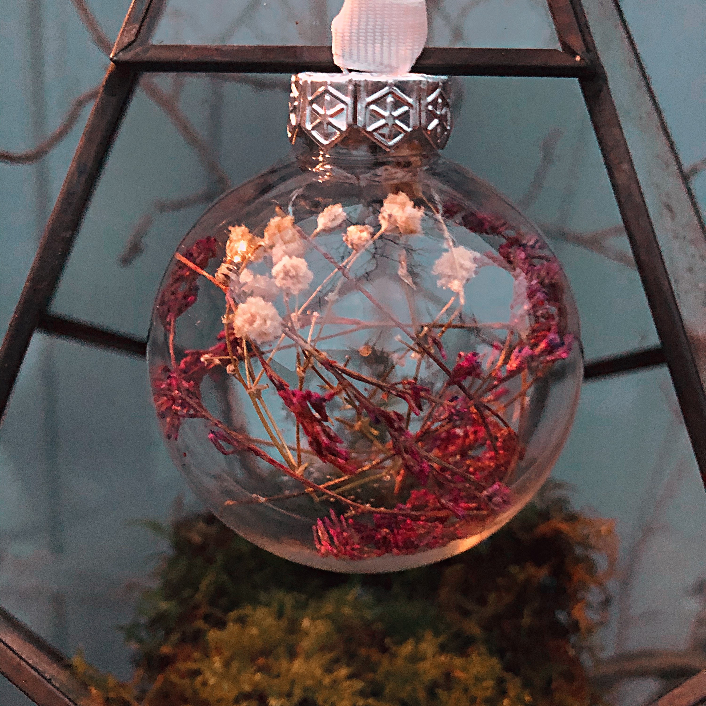 Nature Themed Baubles/dried Flower Encased Ornaments Etsy UK
